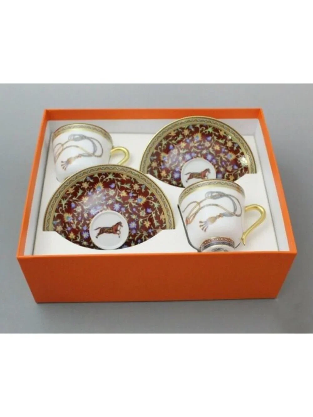 Hermes Cheval D'orient Coffee Cup & Saucer Pair High Quality Western Tableware